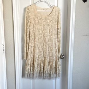 Cream colored lace dress